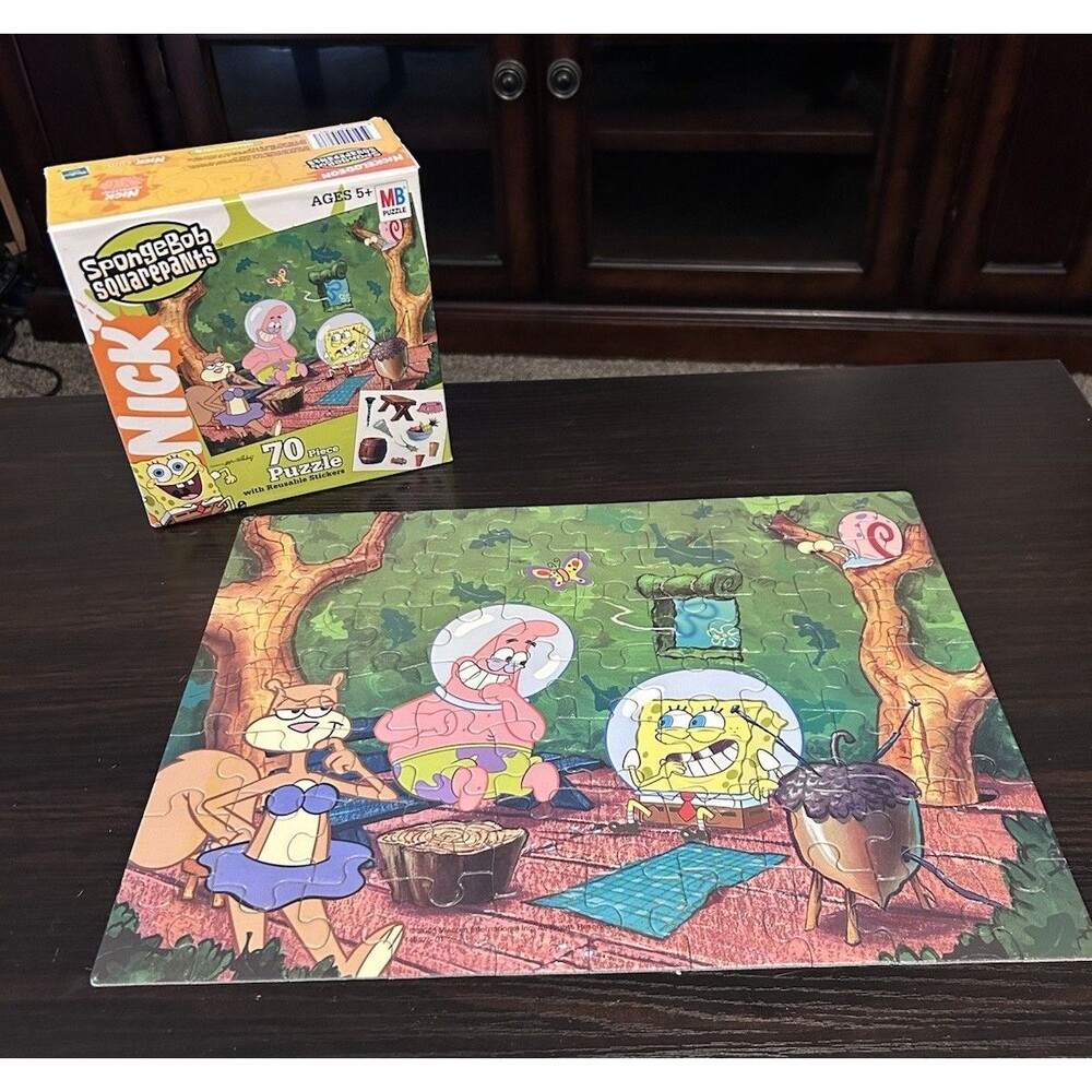 Vintage 2005 SpongeBob SquarePants Nick 70 Piece Puzzle Complete MB Hasbro